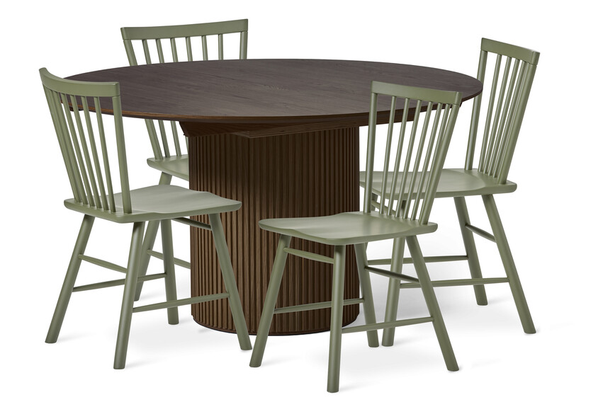 Astrid - Matgrupp med 4 stolar Vista - Grön