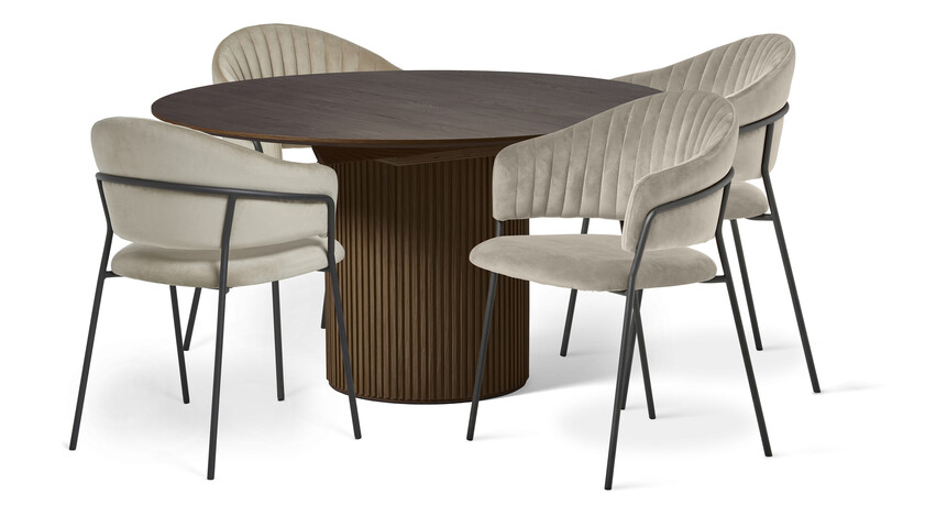 Astrid - Matgrupp med 4 karmstolar Sharon - Beige