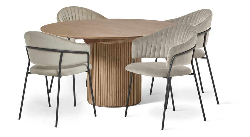 Astrid - Matgrupp med 4 karmstolar Sharon - Beige