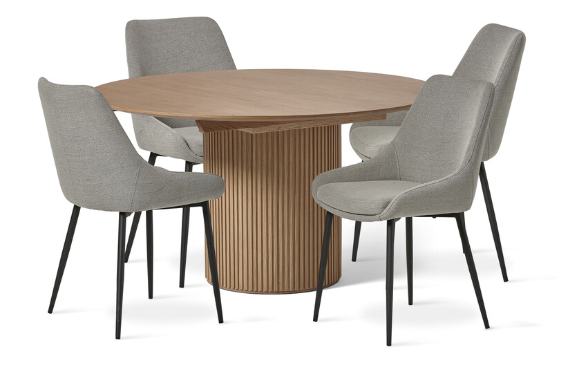 Astrid - Matgrupp med 4 stolar Leon - Beige