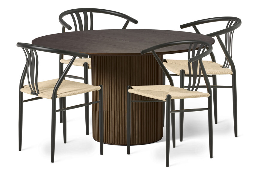 Astrid - Matgrupp med 4 stolar Yngve - Beige