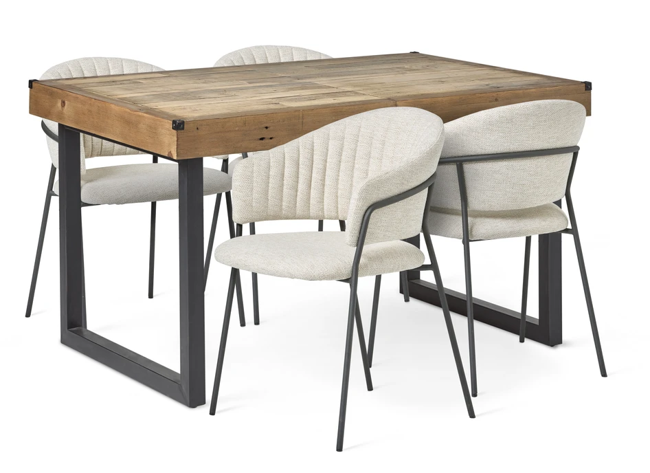 Woodenforge - Matgrupp med 4 stolar Sharon - Brun