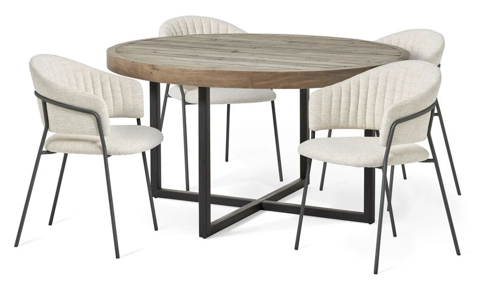 Woodenforge - Matgrupp med 4 stolar Sharon - Brun