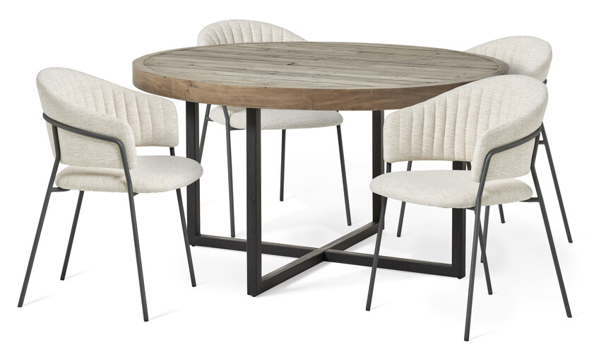 Woodenforge - Matgrupp med 4 stolar Sharon - Brun