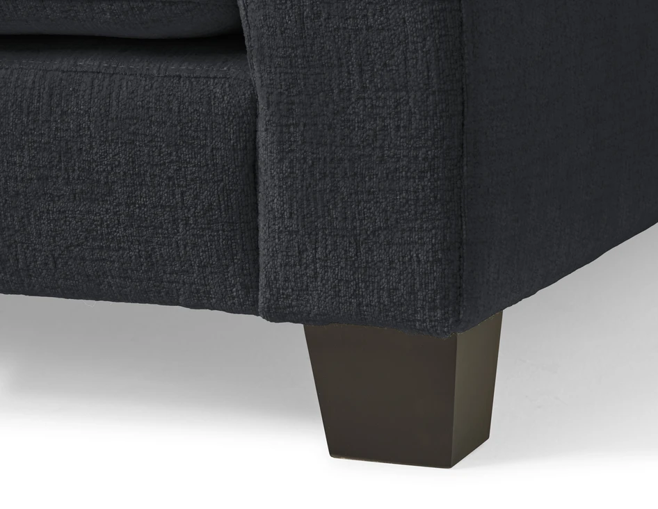 Beverly - 3-sits soffa med rund divan höger - Blå
