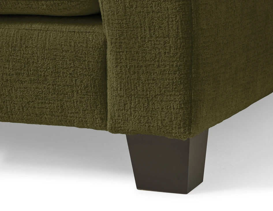 Beverly - 3-sits soffa med rund divan höger - Grön