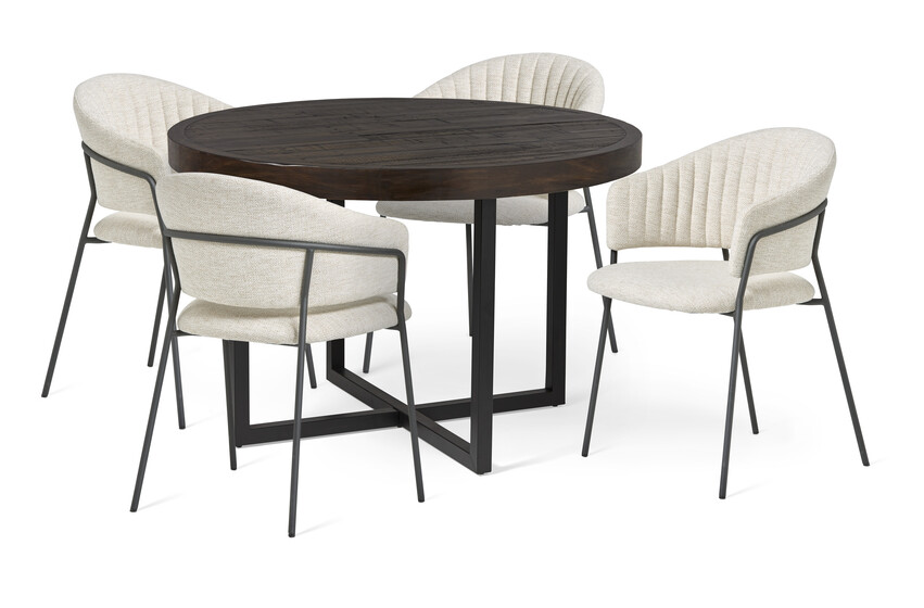 Woodenforge - Matgrupp med 4 stolar Sharon - Brun