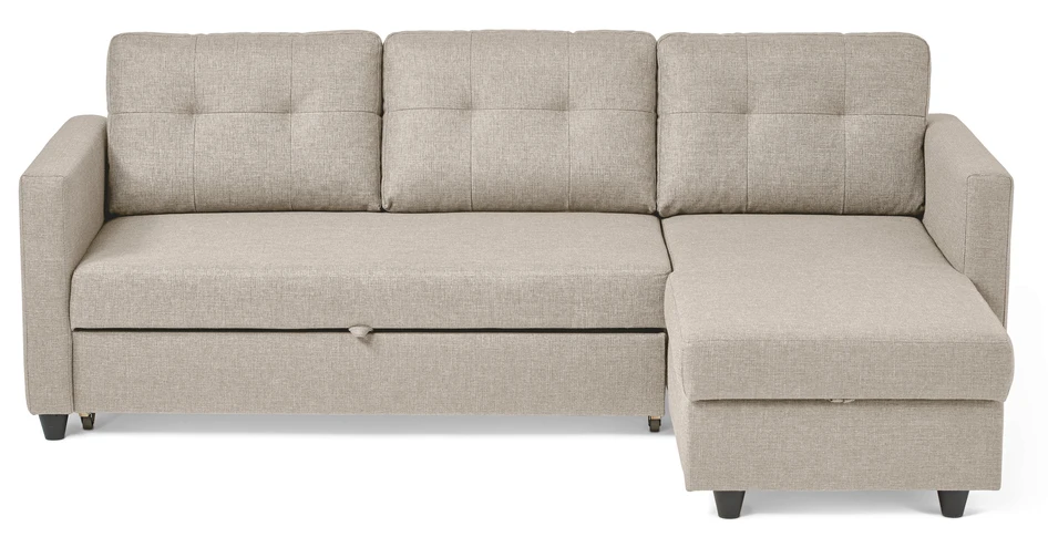 Rio - Bäddsoffa 3-sits med flyttbar schäslong - Beige