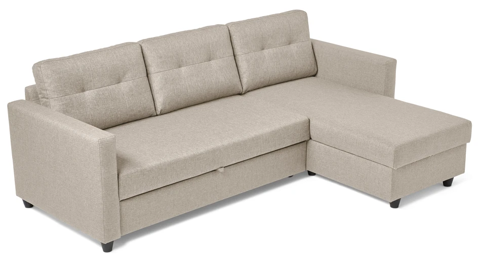 Rio - Bäddsoffa 3-sits med flyttbar schäslong - Beige