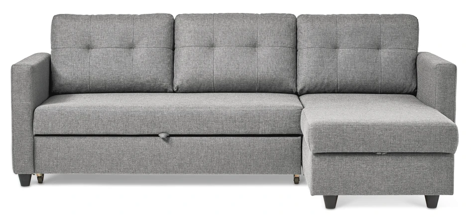 Rio - Bäddsoffa 3-sits med flyttbar schäslong - Grå