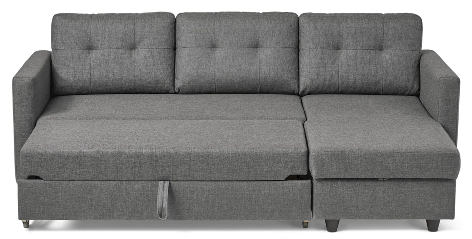 Rio - Bäddsoffa 3-sits med flyttbar schäslong - Grå