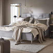 Väderö - Ställbar säng, dubbelsäng med bäddmadrass och sänggavel slät - inspiration