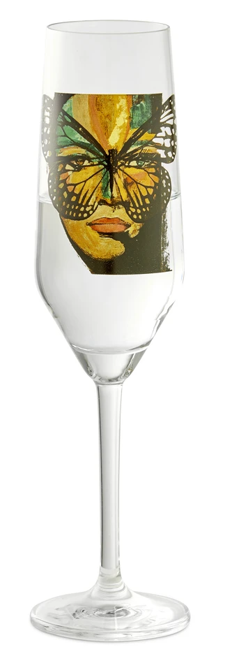 Carolina Gynning - Champagneglas, H 24 Ø 6,5 cm, 30 cl - Gul