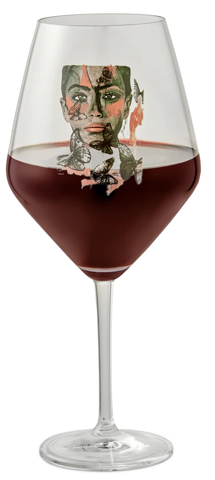 Carolina Gynning - Rödvinsglas, H 24,5 Ø 11 cm, 75 cl - Grå