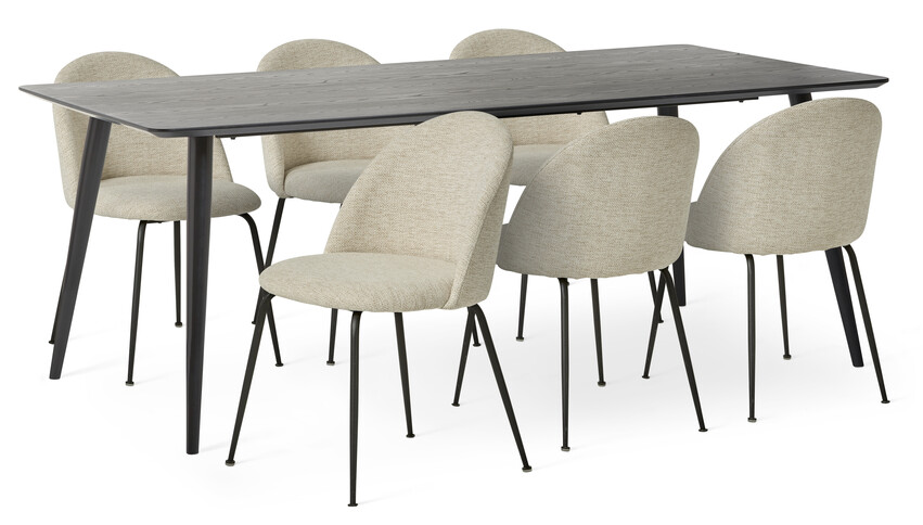 Lisa - Matgrupp med 6 stolar Kiwi - Svart