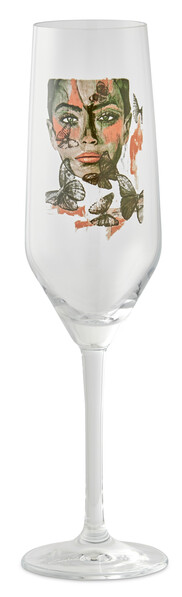 Carolina Gynning - Champagneglas, H 24 Ø 6,5 cm, 30 cl - Grå