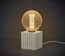 Box - Bordslampfot, B10 H10 cm - Vit