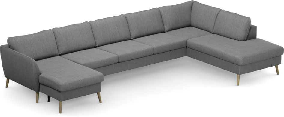 County - 4-sits soffa med schäslong vänster och divan höger - Grå