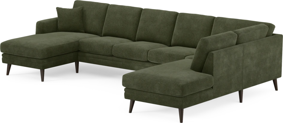 Eden - 3-sits soffa med schäslong vänster och divan höger - Grön