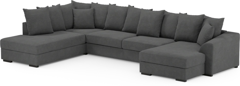 Town - 3-sits soffa med divan vänster och schäslong höger - Grå