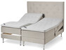 Björkenäs - Ställbar säng, dubbelsäng med bäddmadrass Björkenäs och sänggavel pikerad - Beige