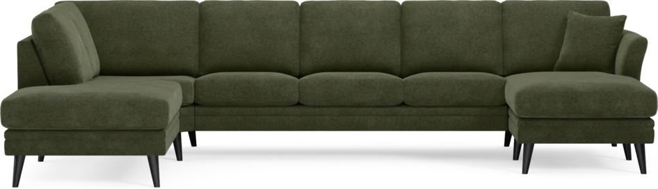 Eden - 3-sits soffa med divan vänster och schäslong höger - Grön