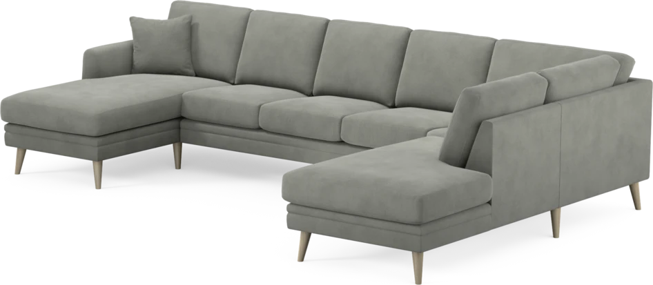 Eden - 3-sits soffa med schäslong vänster och divan höger - Grå