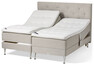 Björkenäs - Ställbar säng, dubbelsäng med bäddmadrass Björkenäs och sänggavel pikerad - Beige