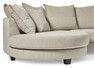 Beverly - 3-sits soffa med rund divan vänster - Beige
