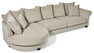 Beverly - 3-sits soffa med rund divan vänster - Beige