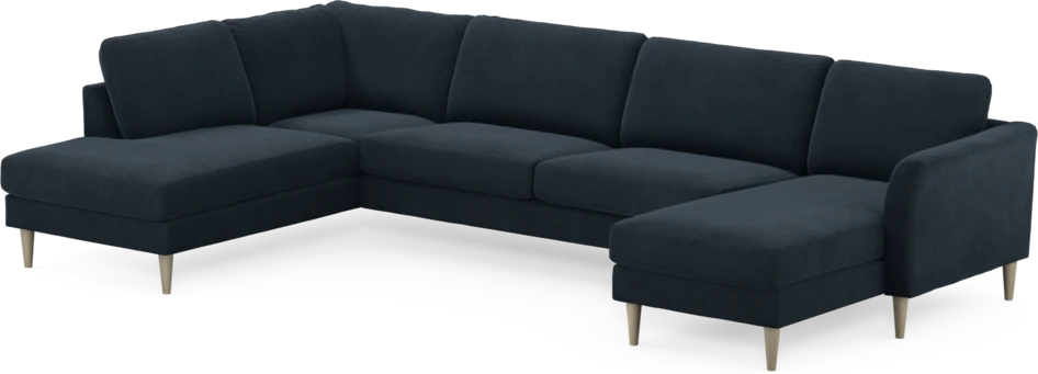 Bridge - 3-sits soffa med divan vänster och schäslong höger - Blå