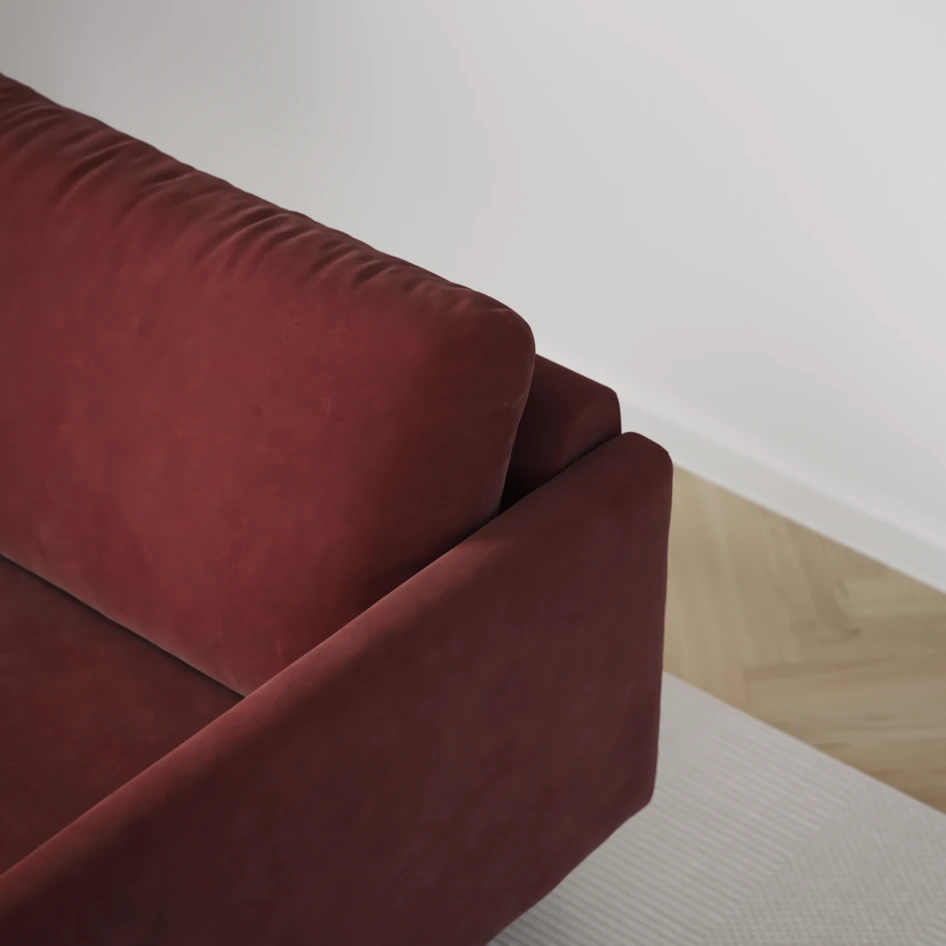 Madison - 2-sits soffa med divan höger - Rosa