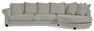 Beverly - 3-sits soffa med rund divan höger - Grå