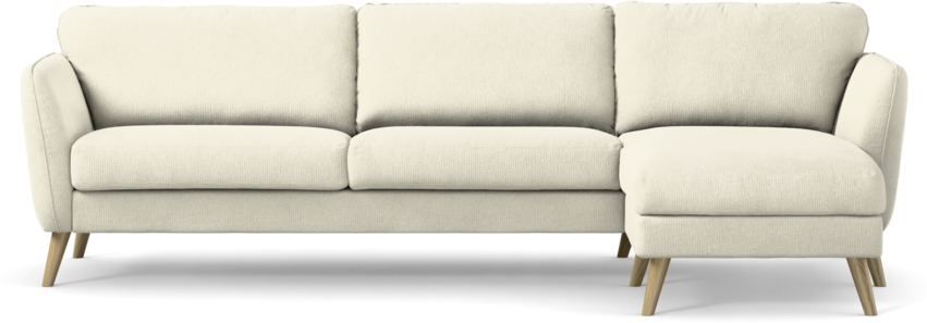 Bridge - 3-sits soffa med schäslong höger - Vit