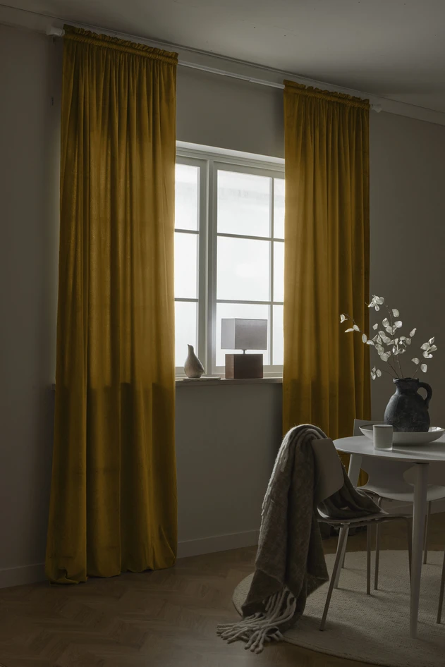 Gabrielle  - Gardin, 135x250 cm, 2-pack - Gul