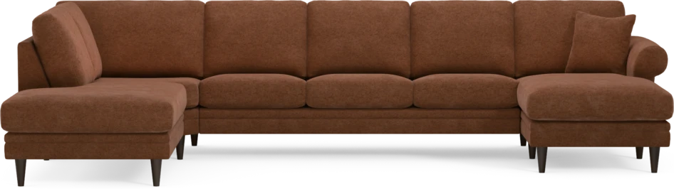 Eden - 3-sits soffa med divan vänster och schäslong höger - Orange