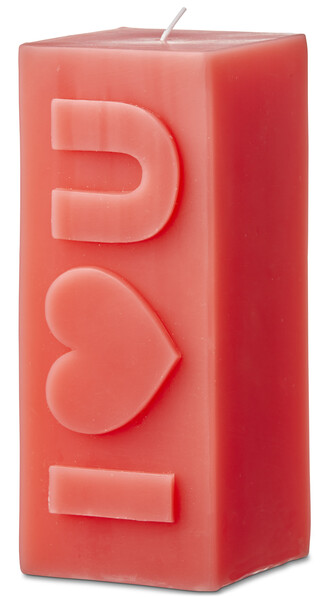 I Love You - Dekorationsljus, H 17 Ø 7 cm - Röd
