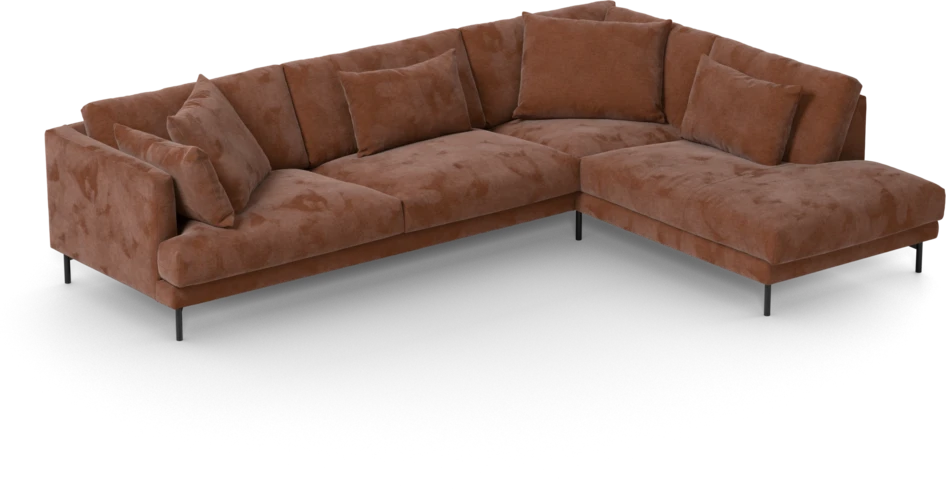 Harper - 3-sits soffa med divan höger - Orange