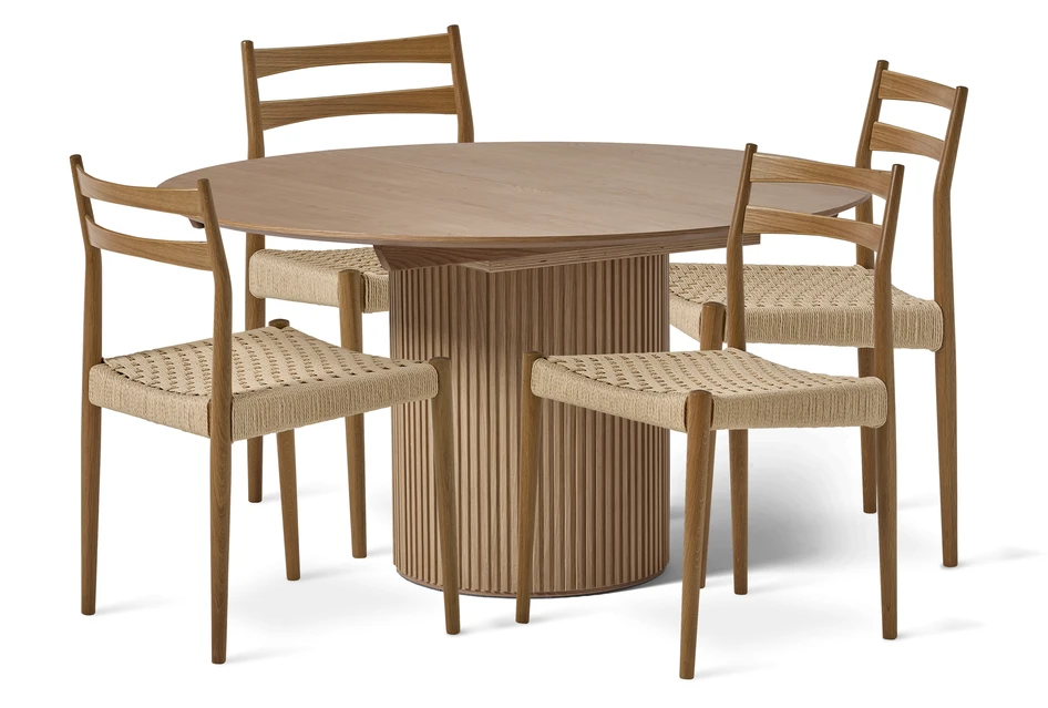 Astrid - Matgrupp med 4 stolar Ines - Beige