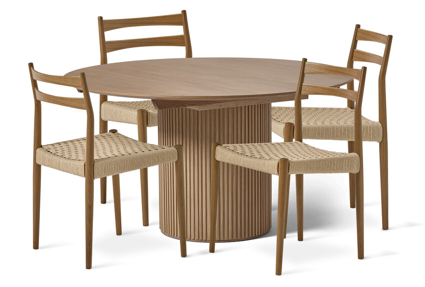 Astrid - Matgrupp med 4 stolar Ines - Beige