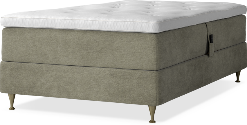 Delux Dream - Ställbar säng, enkelsäng med bäddmadrass - Beige