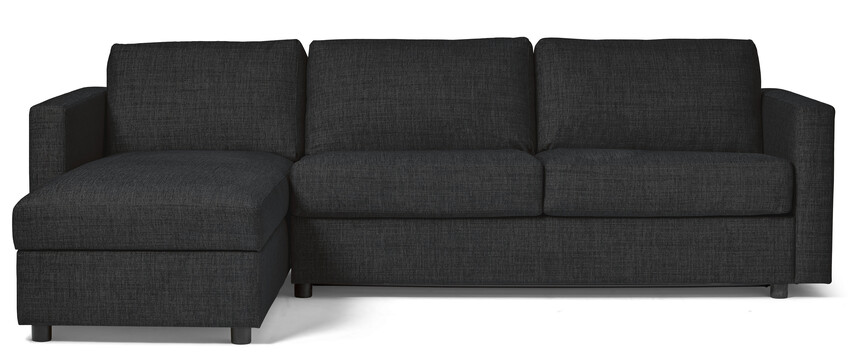 Lindö Pocket - Bäddsoffa 2,5-sits med schäslong, vändbar - Svart