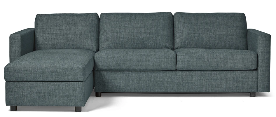 Lindö Pocket - Bäddsoffa 2,5-sits med schäslong, vändbar - Blå