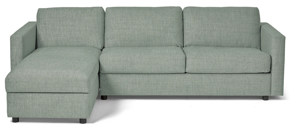 Lindö Pocket - Bäddsoffa 2,5-sits med schäslong, vändbar - Grön