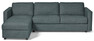 Lindö Pocket - Bäddsoffa 2,5-sits med schäslong, vändbar - Blå