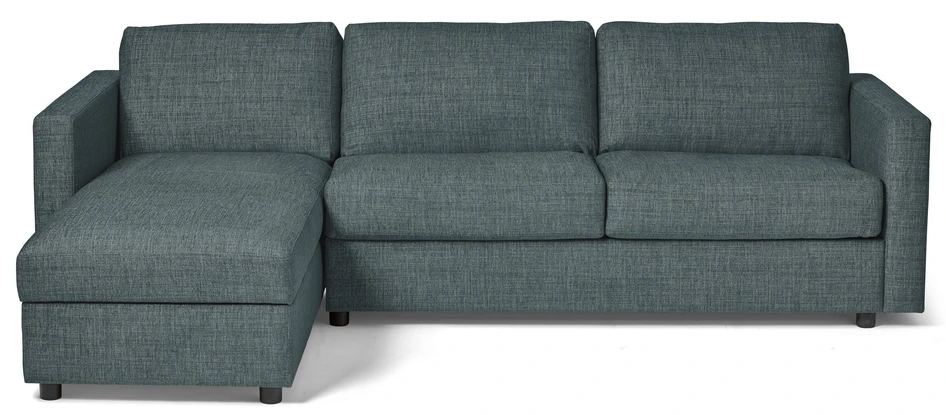 Lindö Pocket - Bäddsoffa 2,5-sits med schäslong, vändbar - Blå