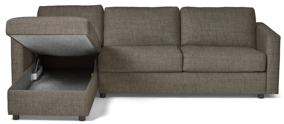 Lindö Pocket - Bäddsoffa 2,5-sits med schäslong, vändbar - Beige