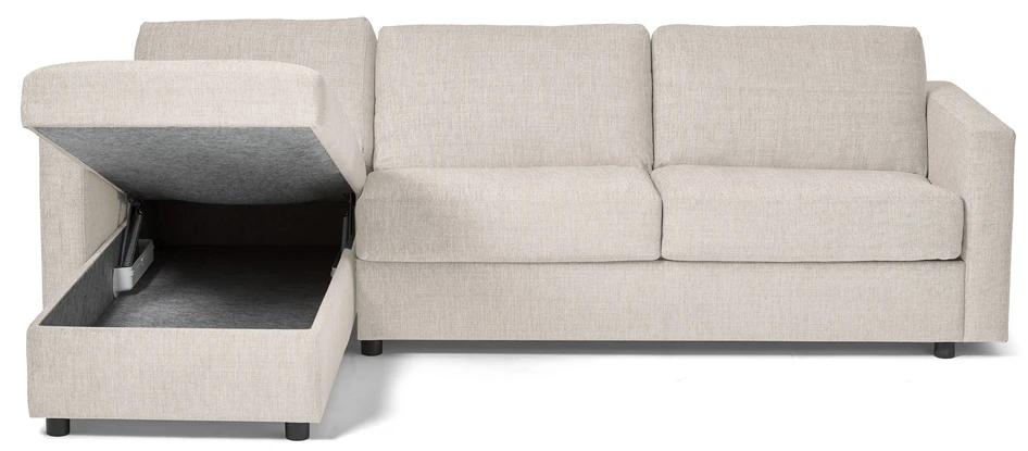 Lindö - Bäddsoffa 2,5-sits med schäslong, vändbar - Vit