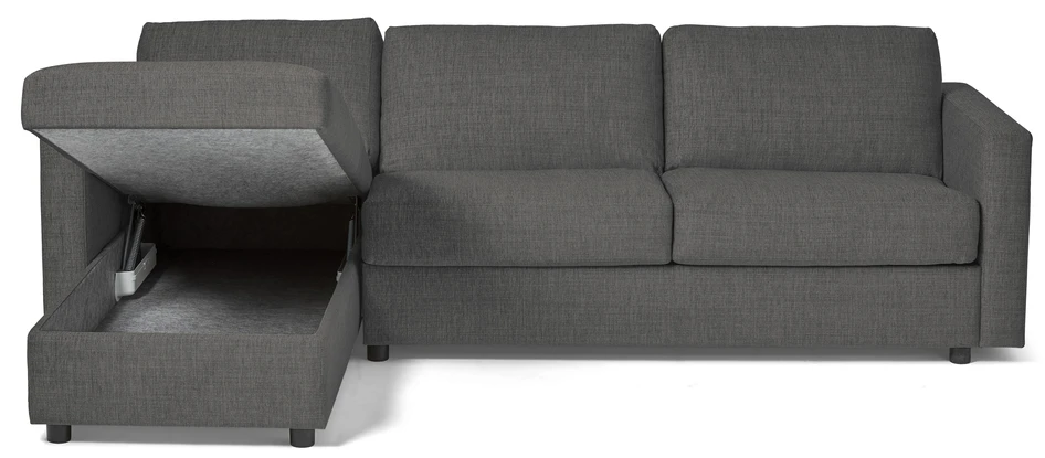 Lindö - Bäddsoffa 2,5-sits med schäslong, vändbar - Grå