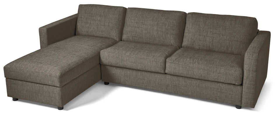 Lindö Pocket - Bäddsoffa 2,5-sits med schäslong, vändbar - Beige